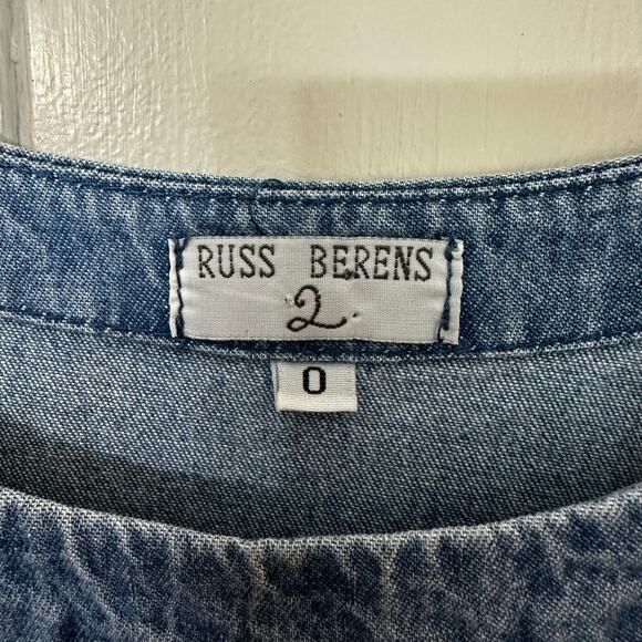 Vintage Denim Maxi Dress Sleeveless Pullover Womens Modest‎ Cottage 100% Cotton - Picture 2 of 8